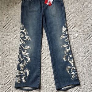 Embroidered Blue Jeans